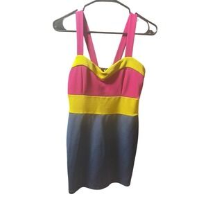 Forever 21 Women's M Colorblock Sweetheart Mini Dress Party Cocktail